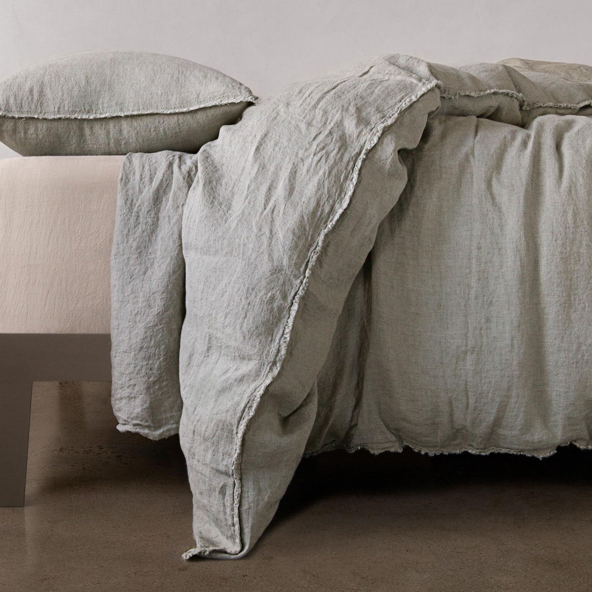 Flocca Linen Duvet Cover -  Argent