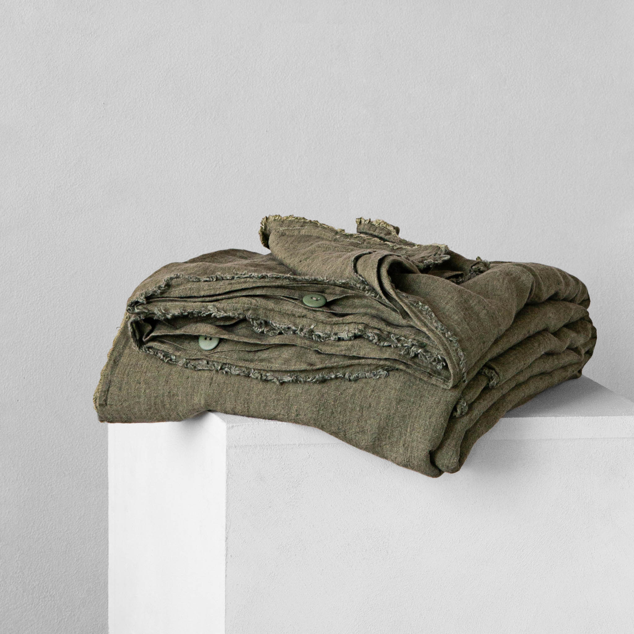 Linen Duvet Cover | Deep Khaki | Hale Mercantile Co.