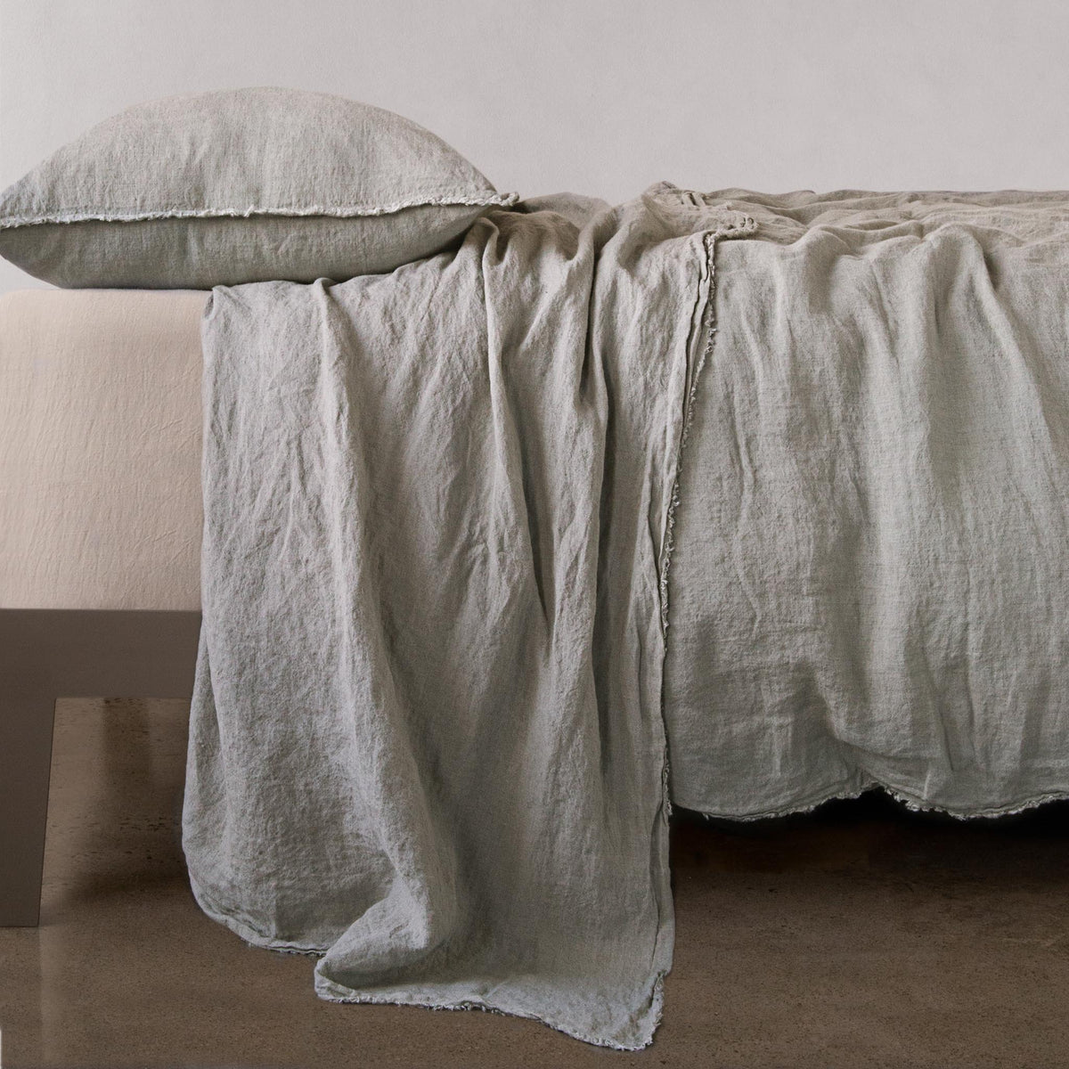 Flocca Linen Flat Sheet - Argent - Cal King