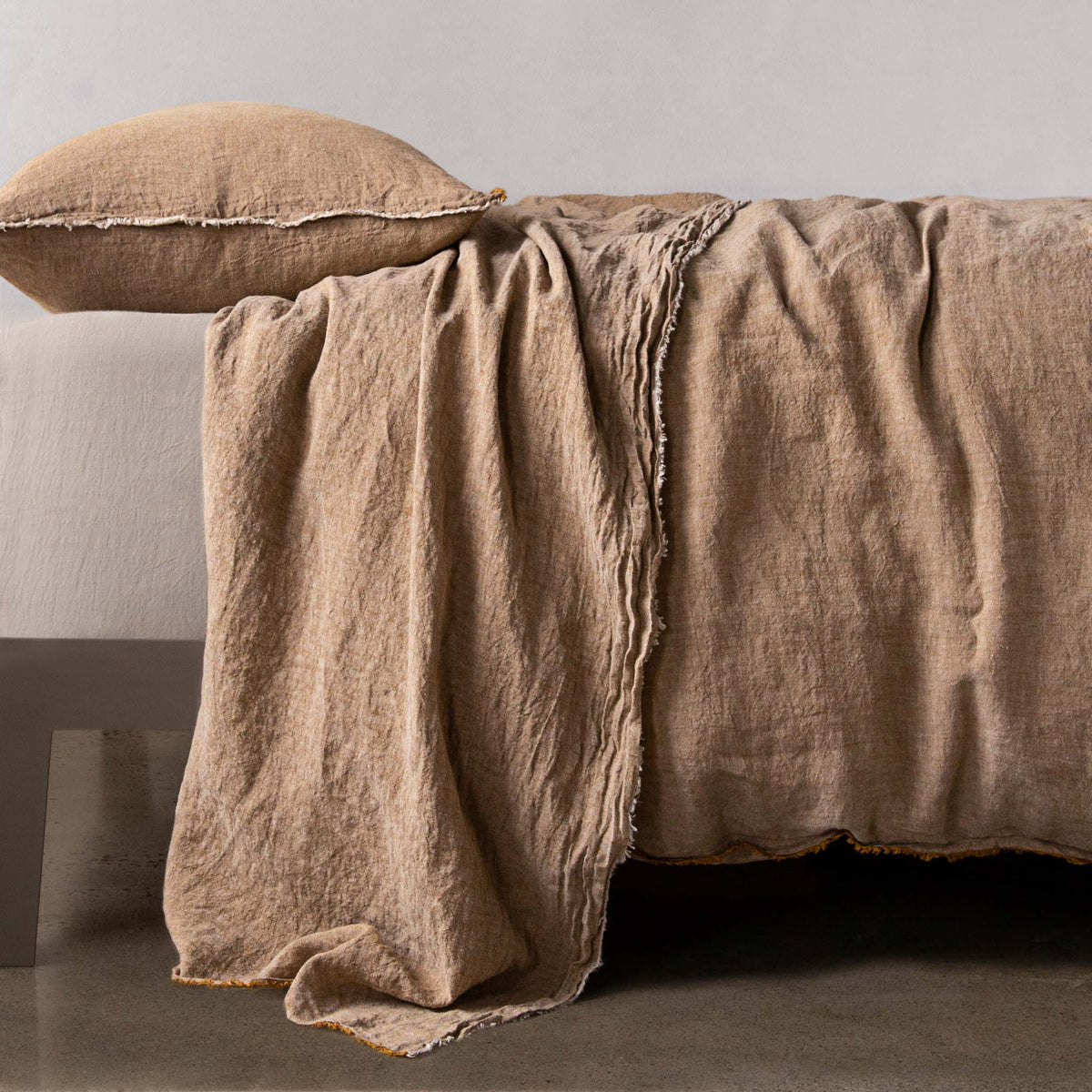 Flocca Linen Flat Sheet - Brun - Cal King