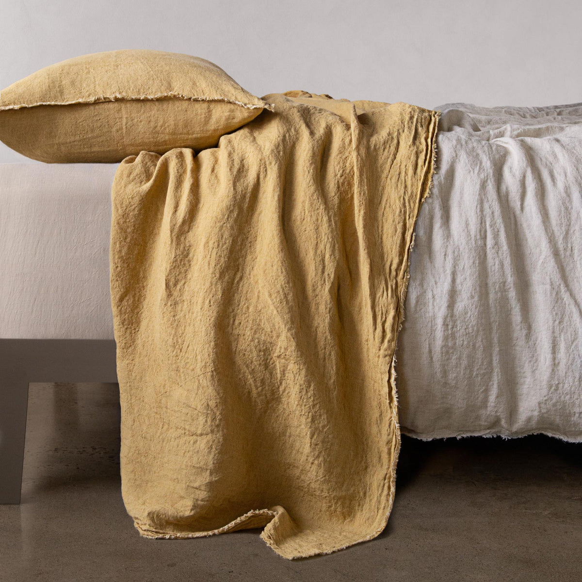 Flocca Linen Flat Sheet - Maiz - Cal King