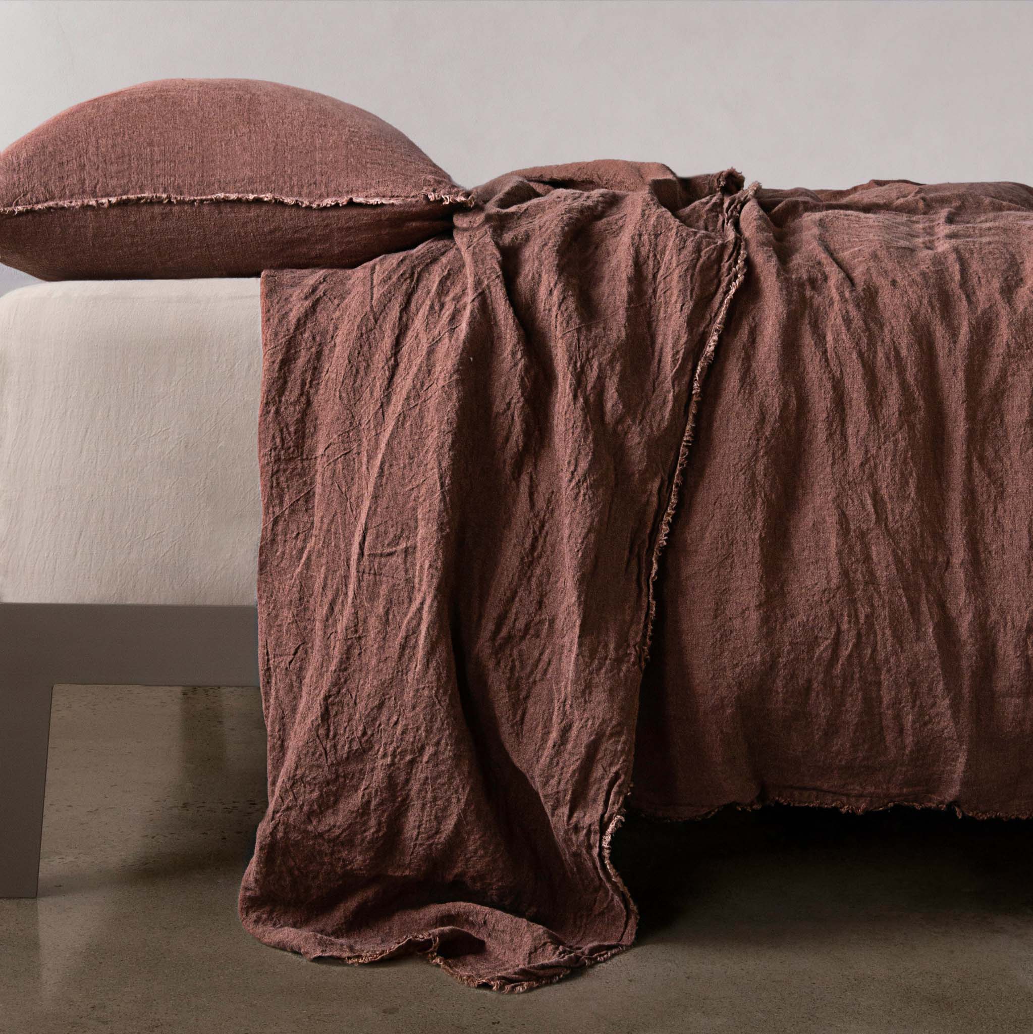 Linen Flat Sheet | Muted Mulberry | Hale Mercantile Co.