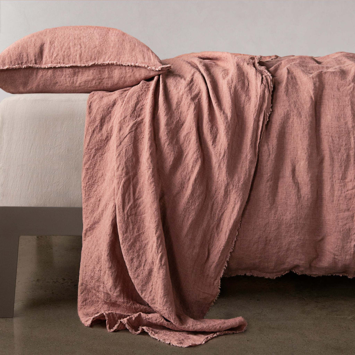 Flocca Linen Flat Sheet - Rosa - Cal King