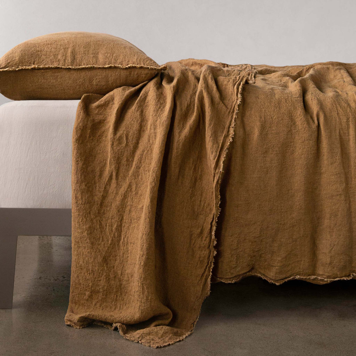 Flocca Linen Flat Sheet - Russo - Cal King