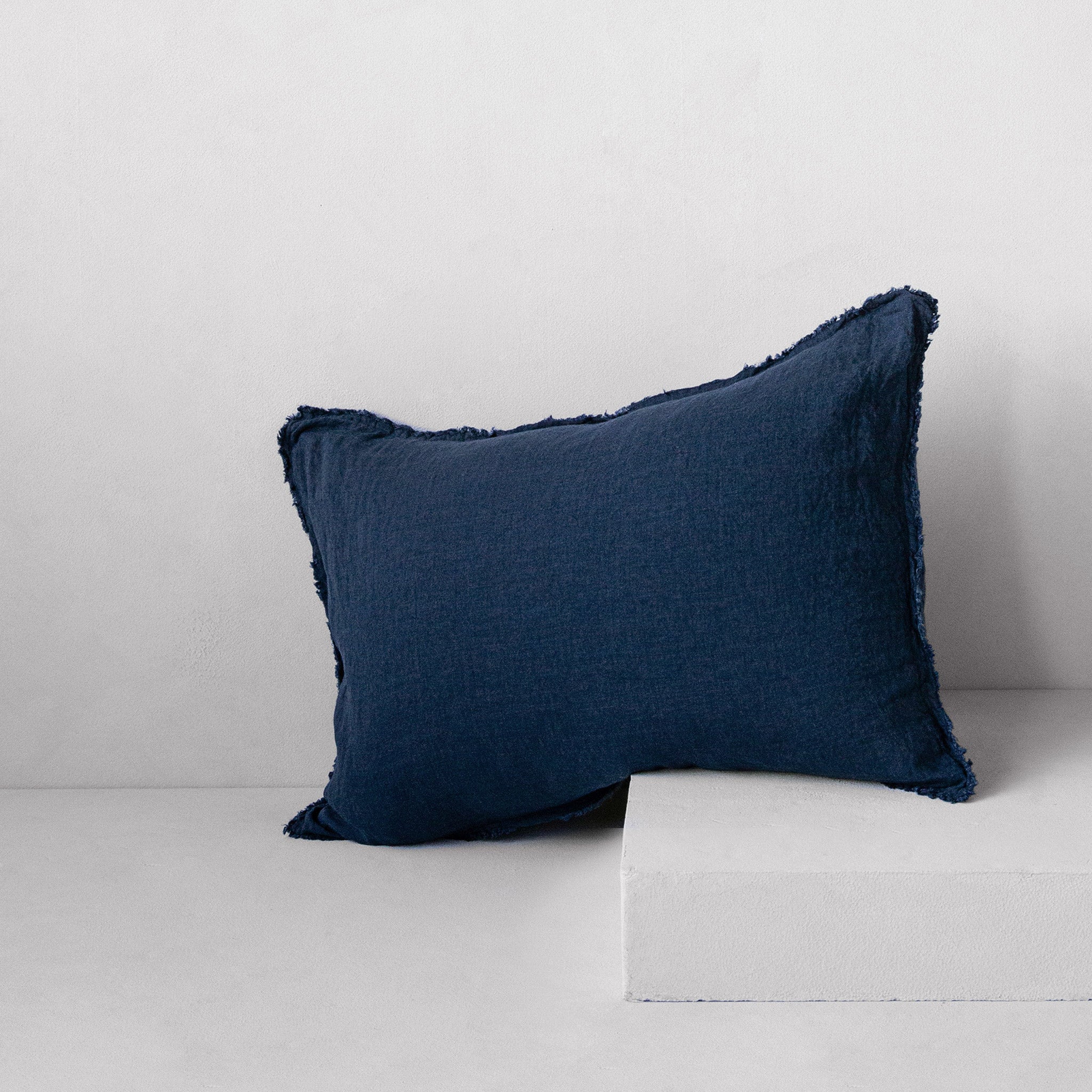 Flocca Linen Pillowcase | Navy Blue | Hale Mercantile Co.