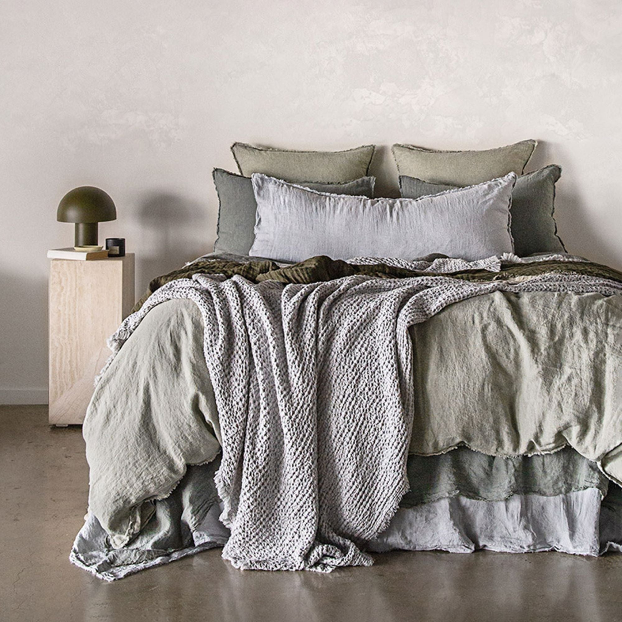 Linen Blanket | Pale Grey Luxury Throw | Hale Mercantile Co.
