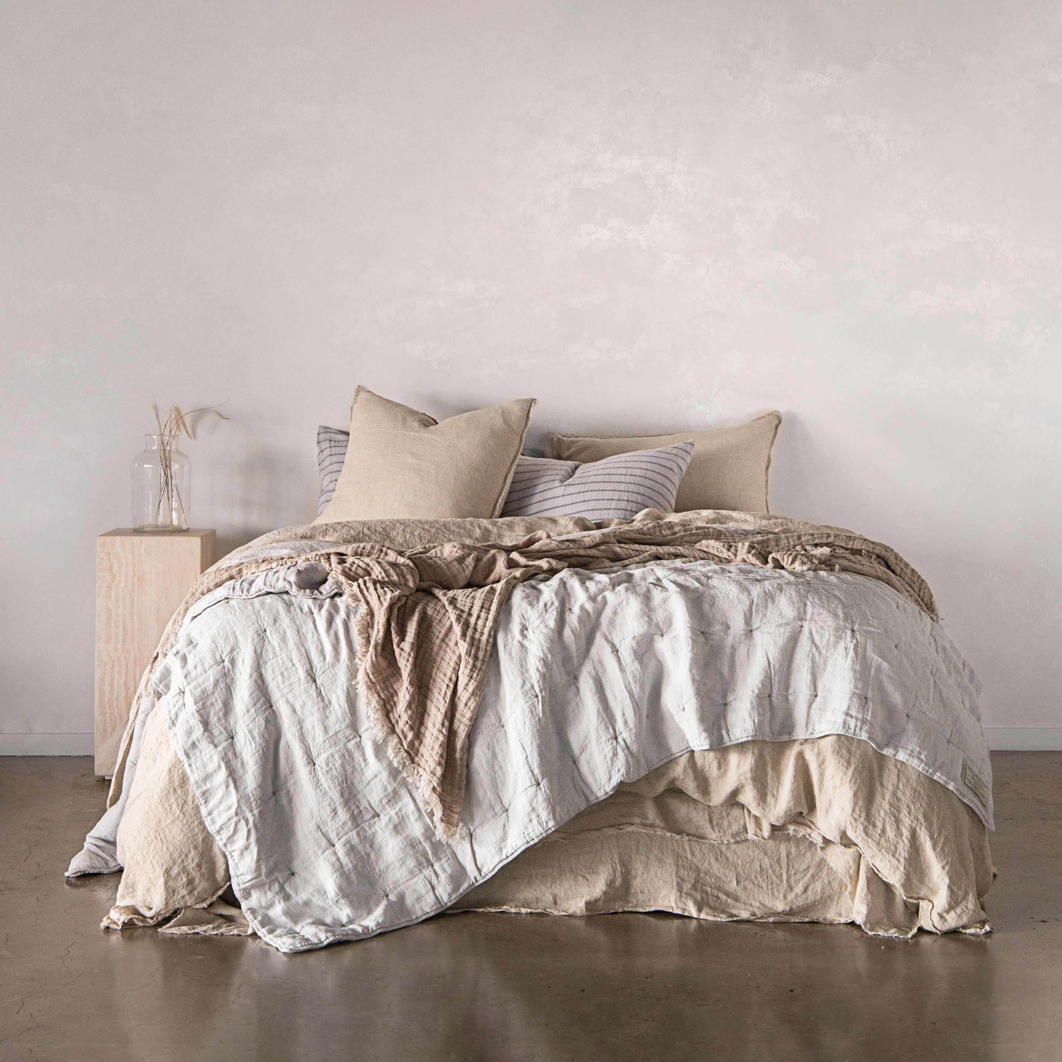 Pure Linen Quilt | Light Grey  | Hale Mercantile Co.