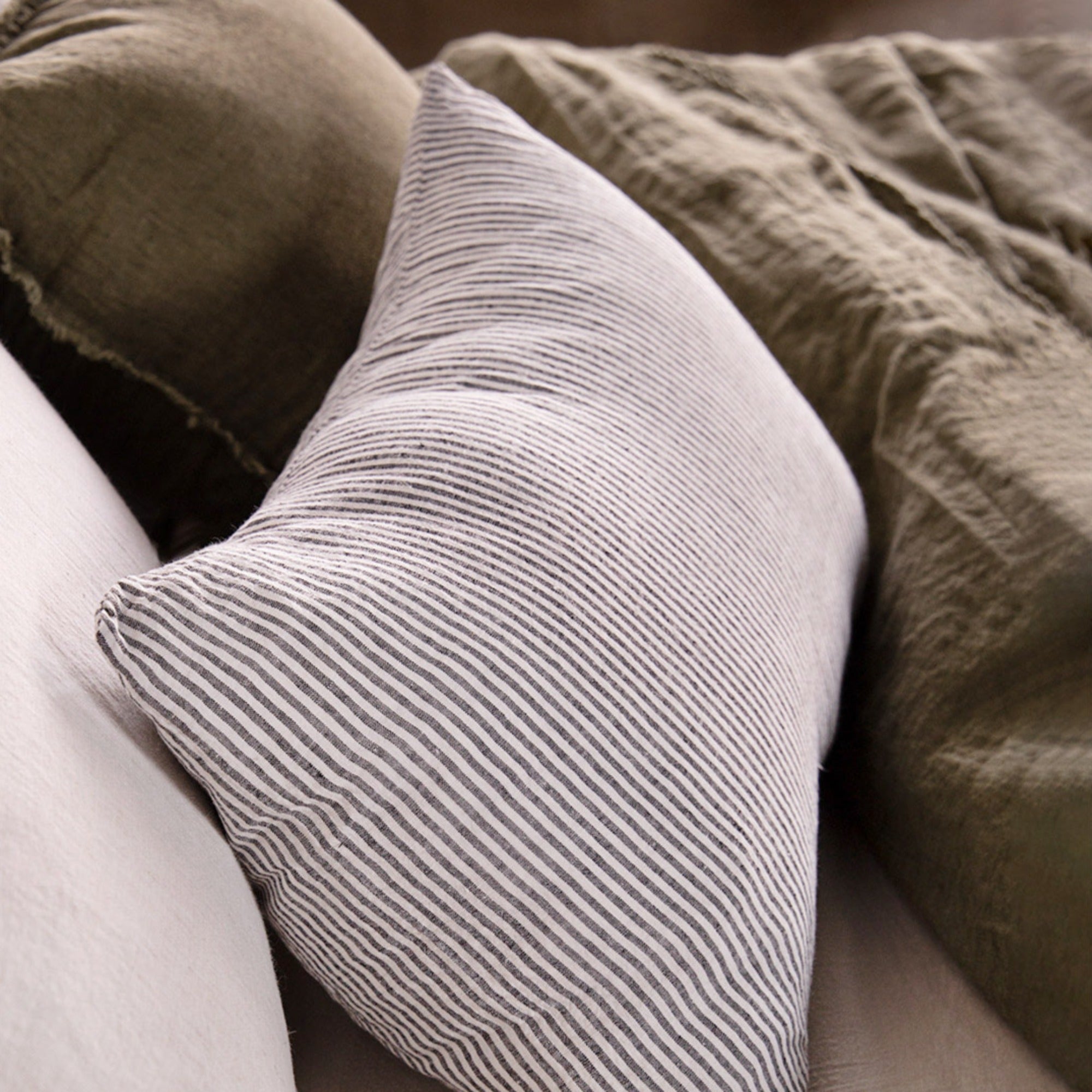 Stripe Linen Pillow | Black Stripe | Hale Mercantile Co.