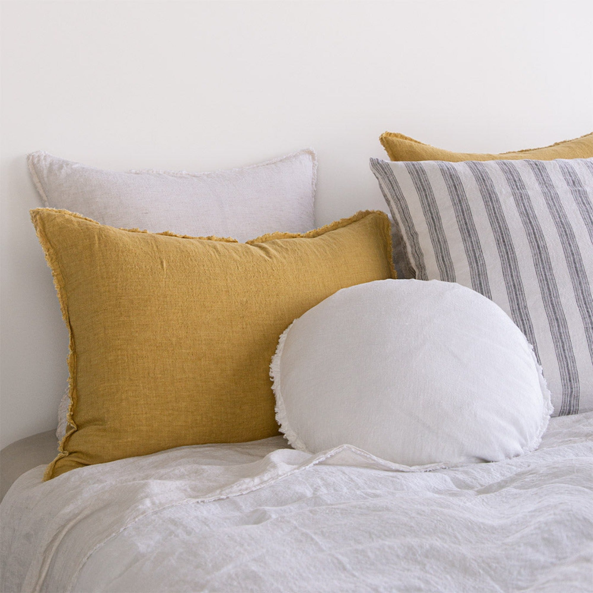 Flocca Linen Pillowcase | Muted Gold | Hale Mercantile Co.