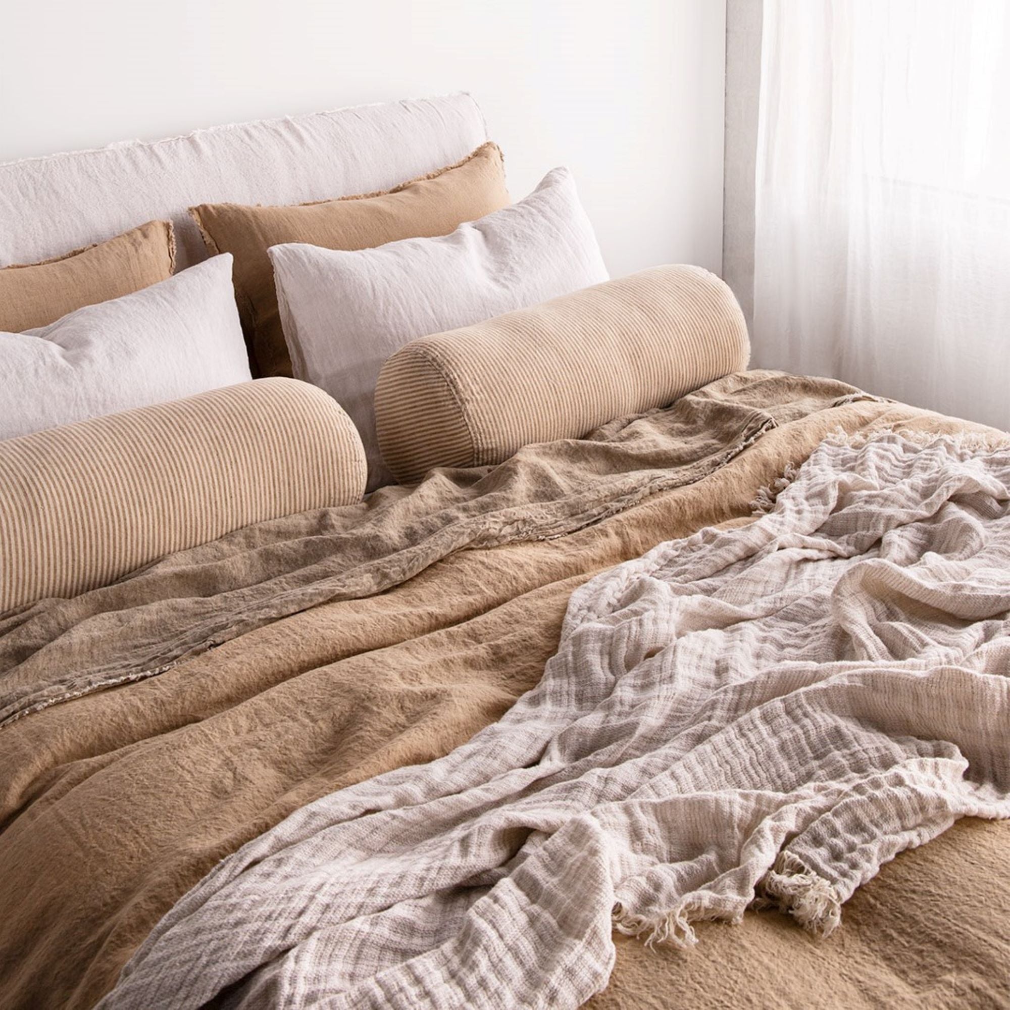Linen Throw Blanket | Antique White | Hale Mercantile Co.