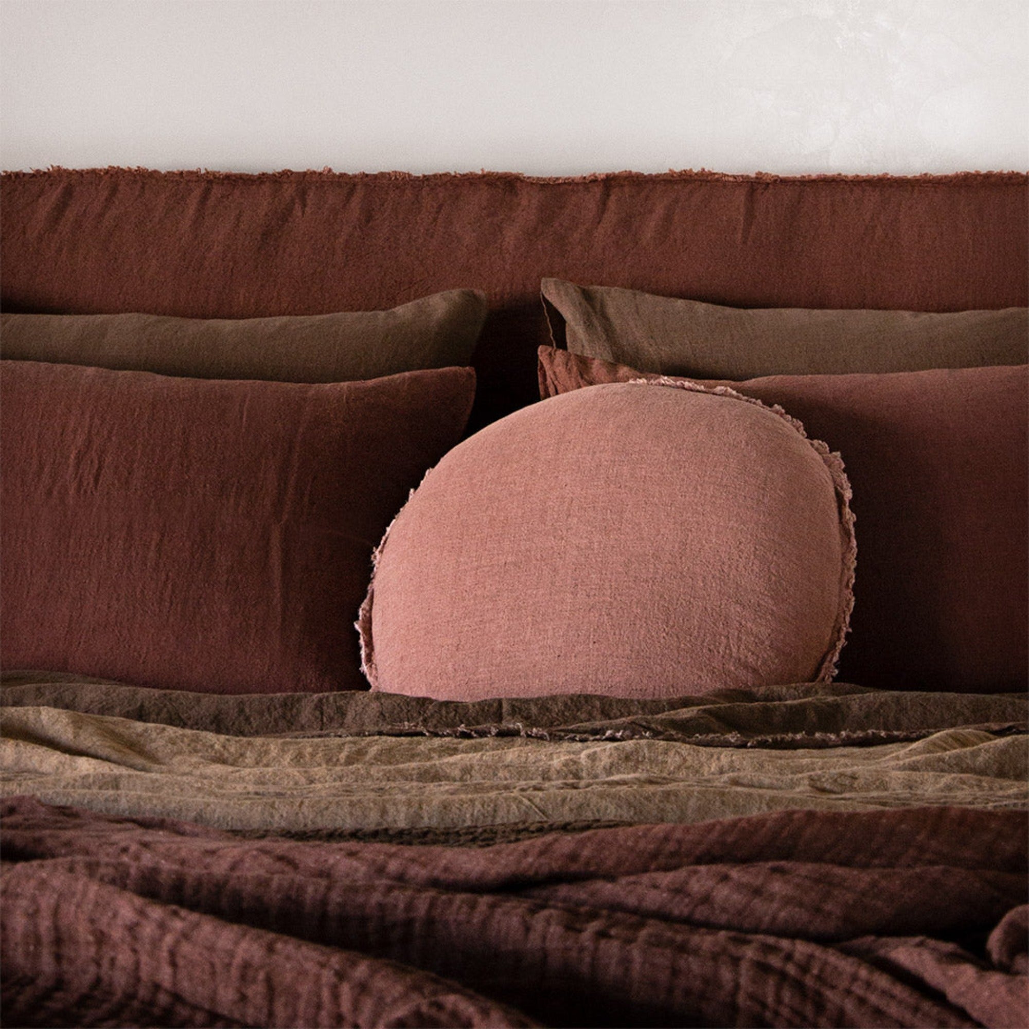 Round Linen Pillow | Clay Pink | Hale Mercantile Co.