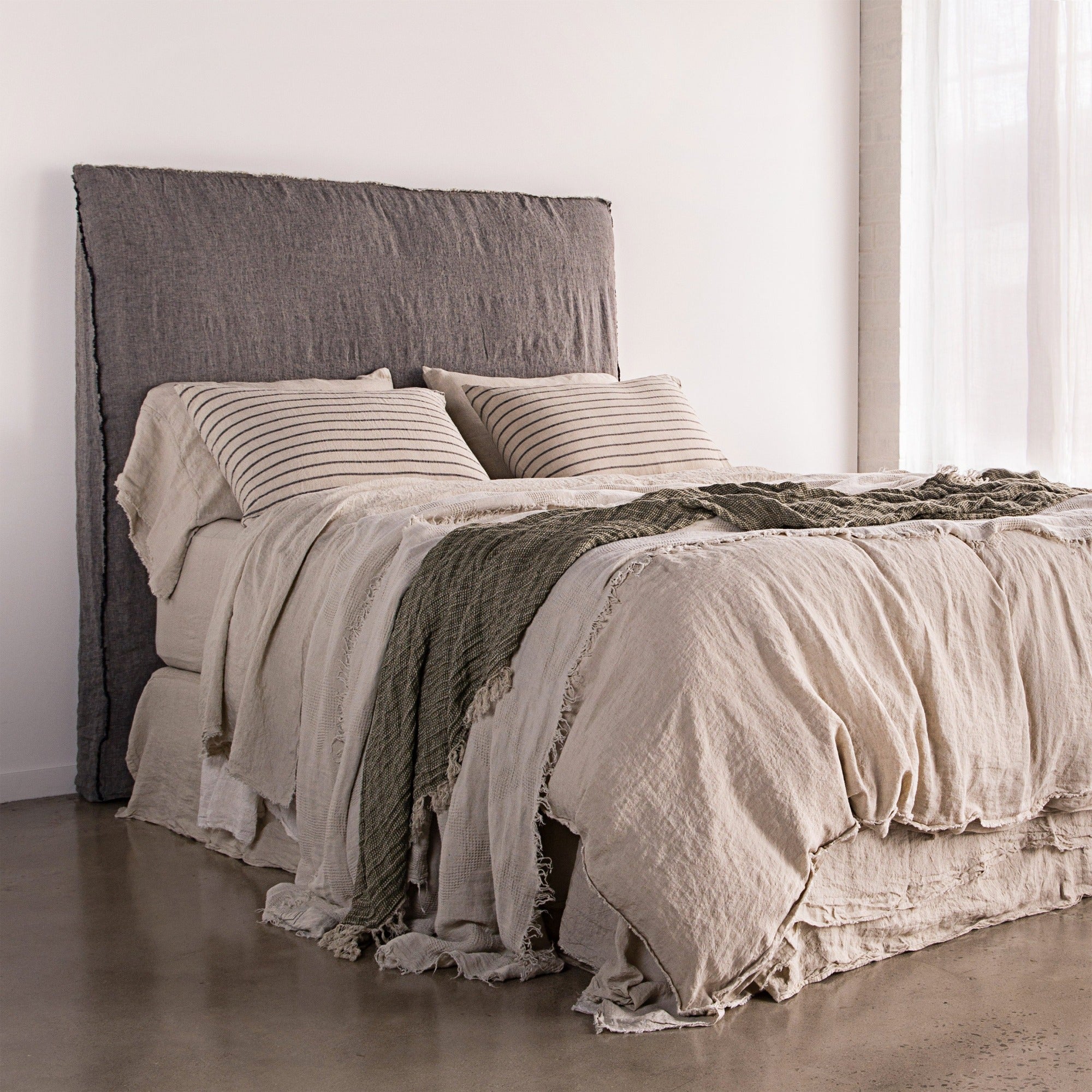 Stripe Linen Pillowcase | Natural Stripe | Hale Mercantile Co.