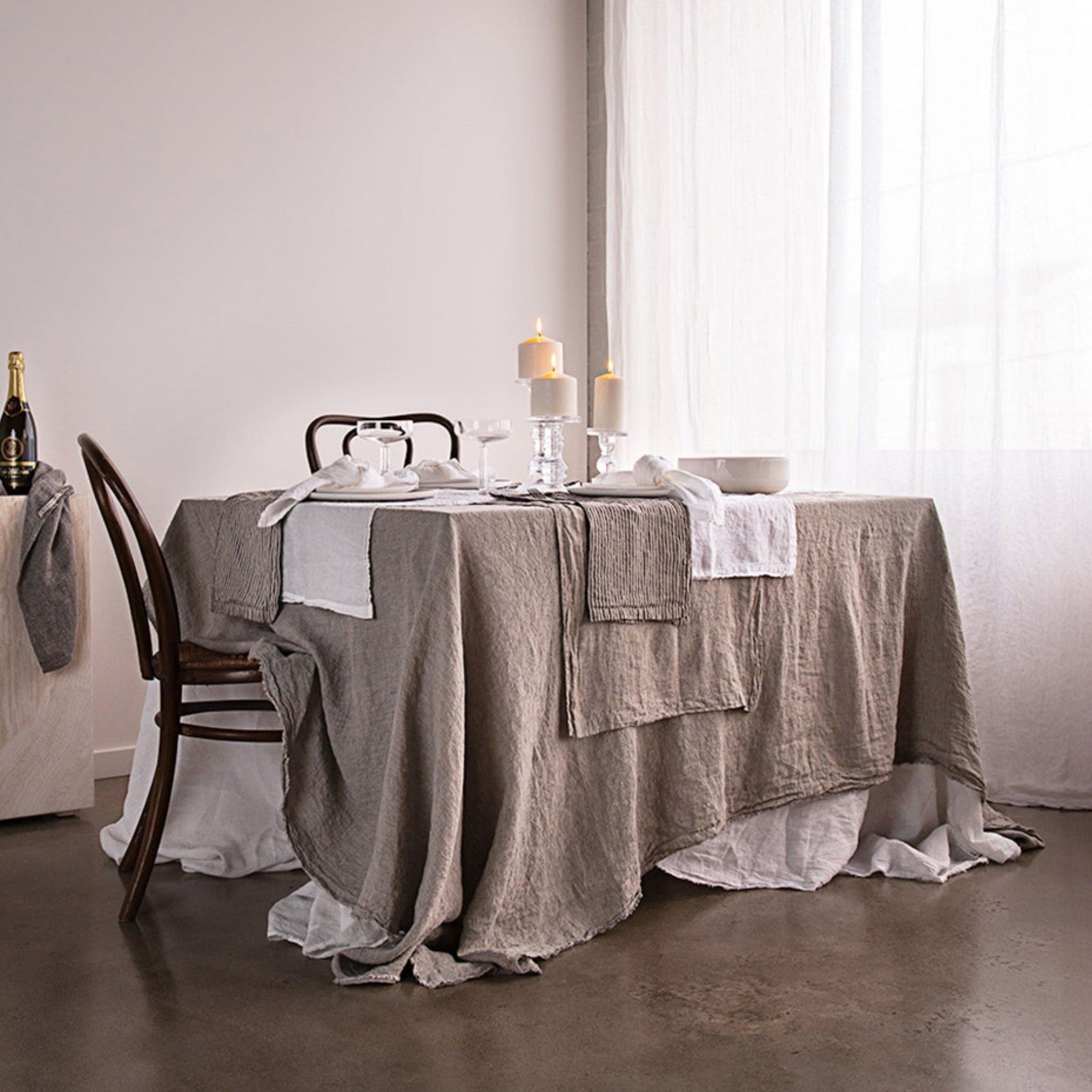 Linen Table Runner | Sandy Grey | Hale Mercantile Co.