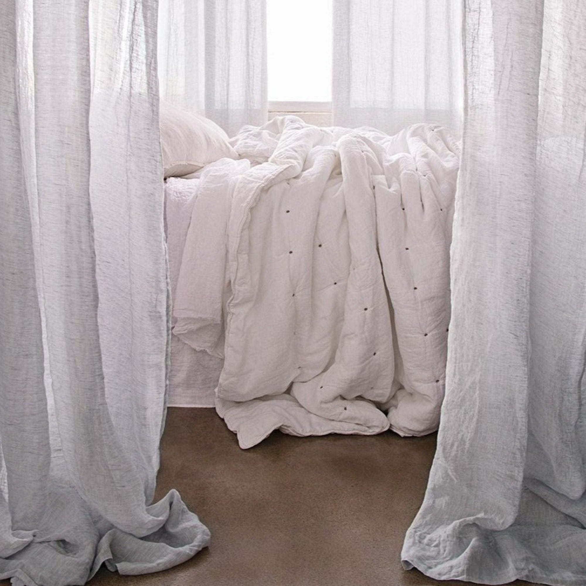 Linen Curtains | Pale Grey Sheer Curtains | Hale Mercantile Co.