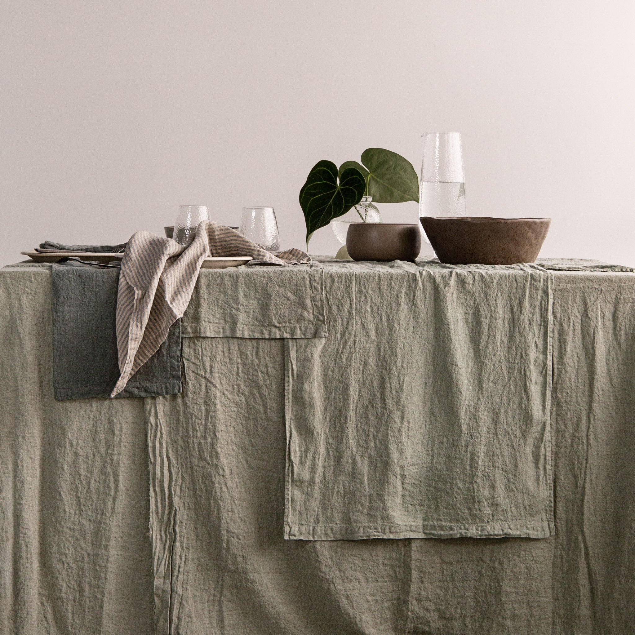 Linen Table Runner | Silvery Sage | Hale Mercantile Co.