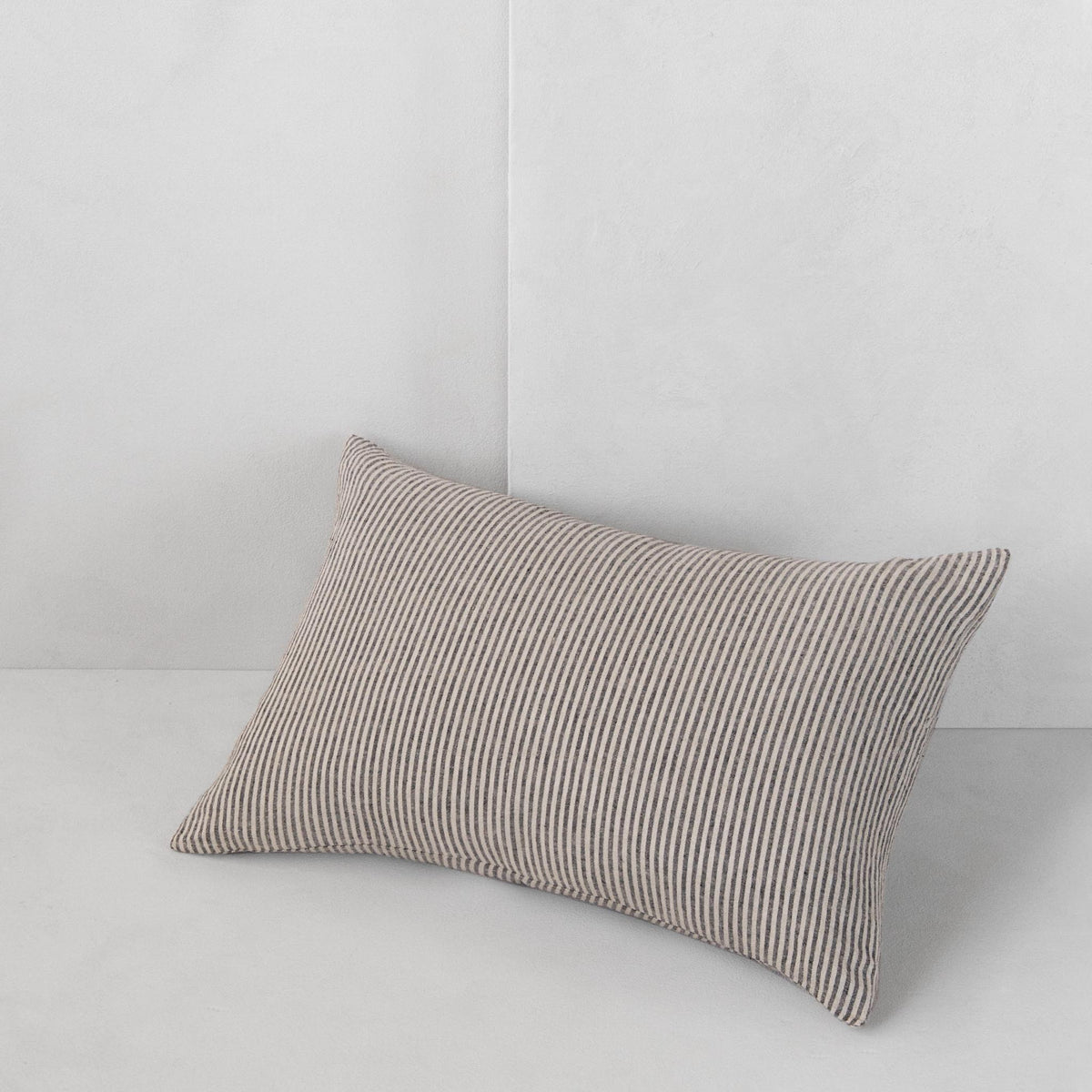 Basix Stripe Linen Pillow - Nox/Sable