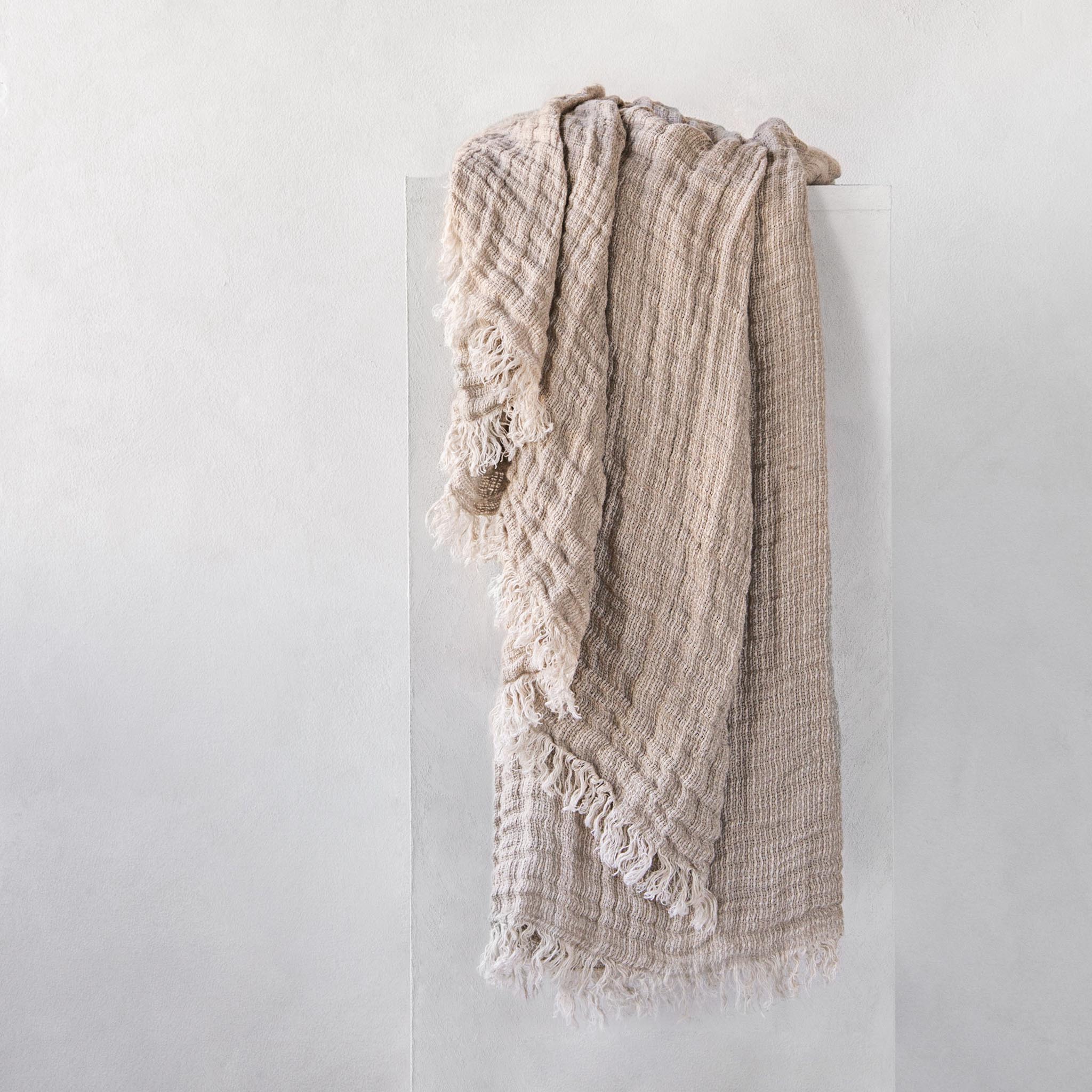 Linen Throw Blanket | Earthy Wheat | Hale Mercantile Co.