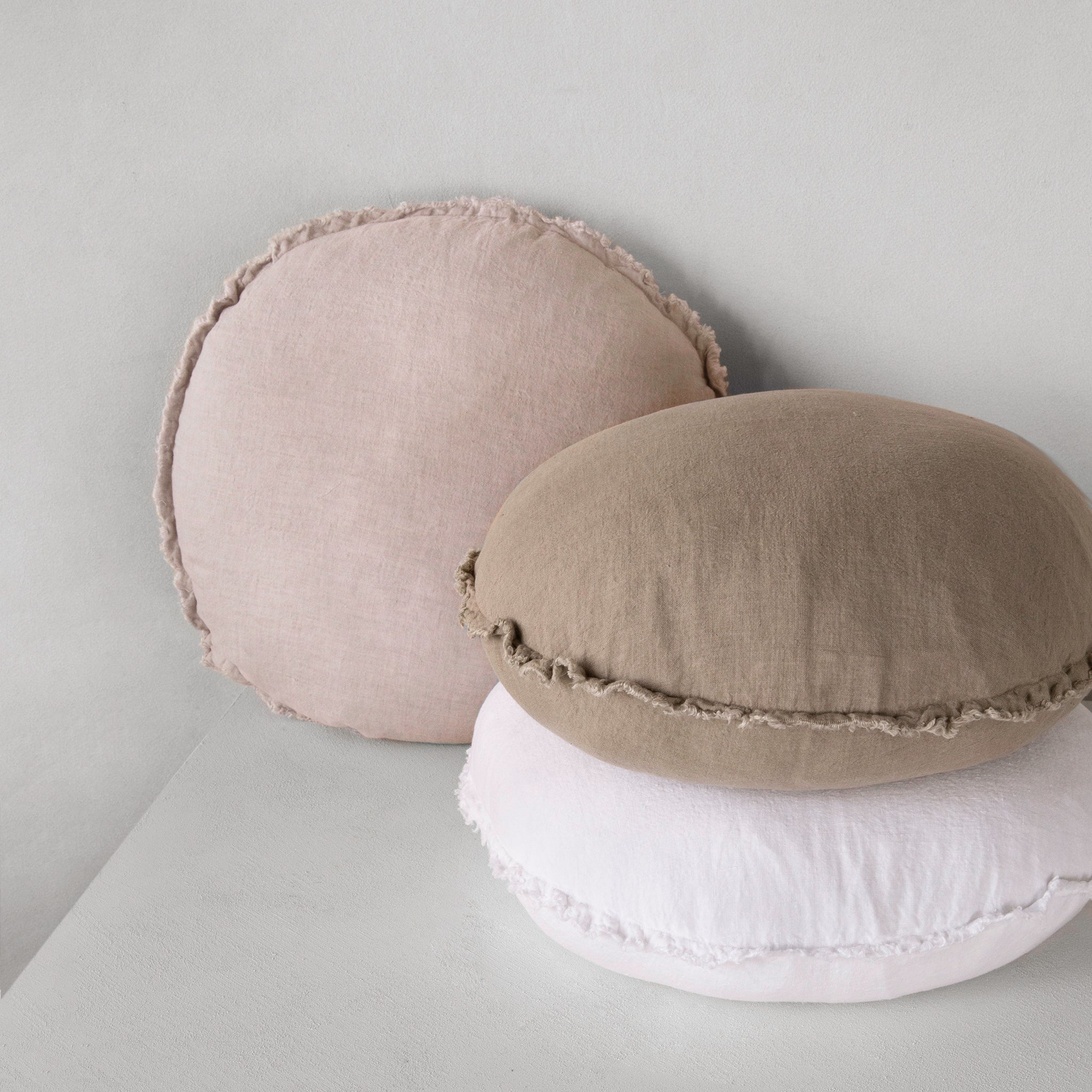 Round Linen Pillow | Earthy Pink | Hale Mercantile Co.