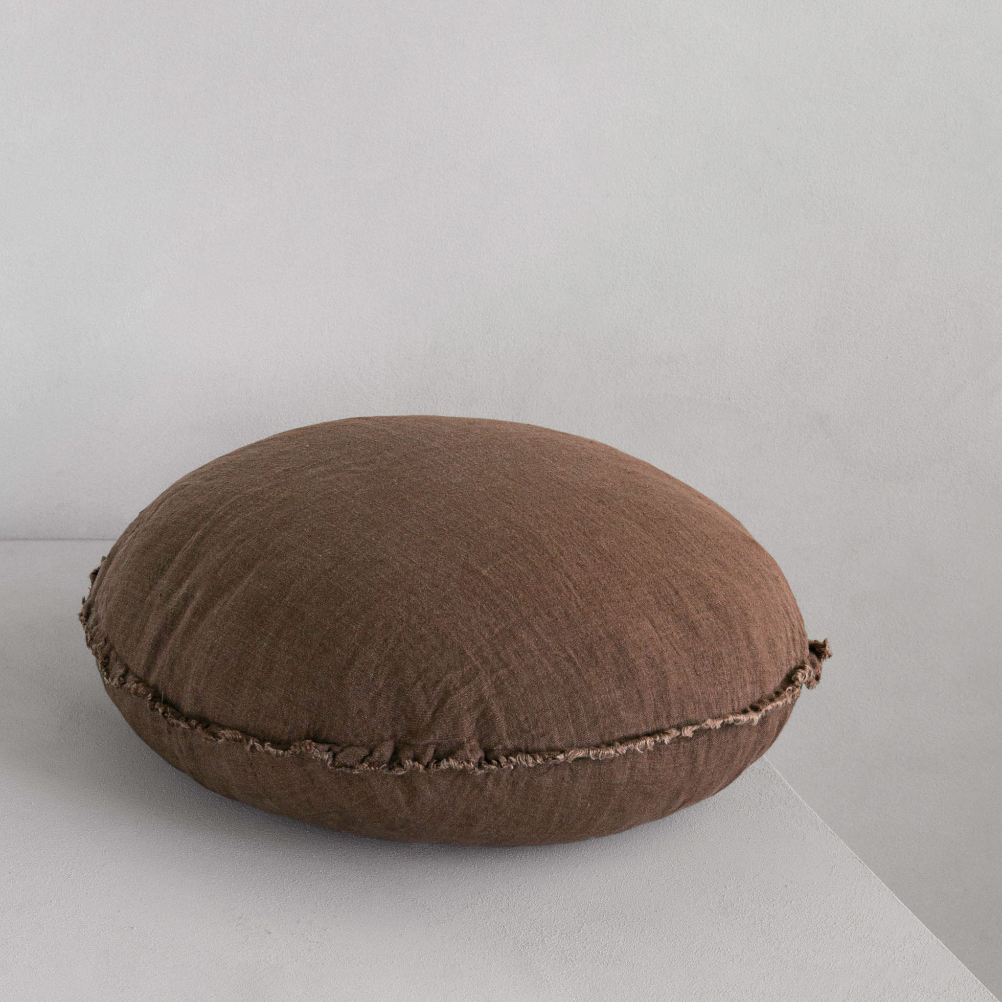 Round Linen Pillow | Chocolate Brown | Hale Mercantile Co.