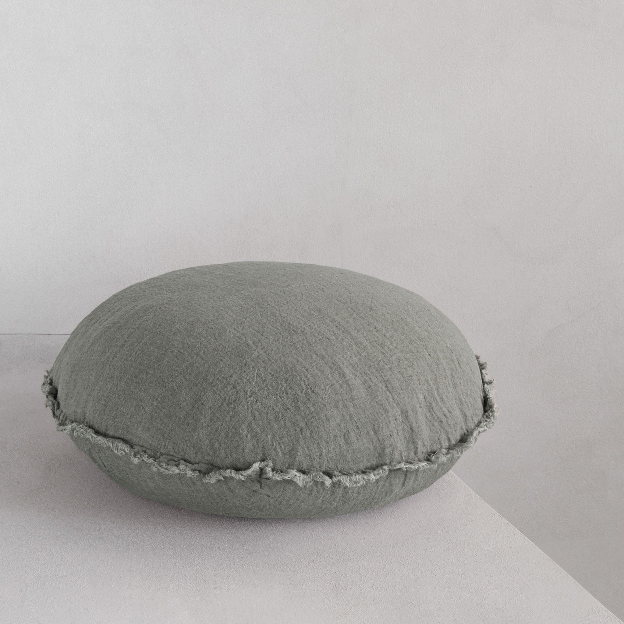 Round Linen Pillow | Oceanic Green Blue | Hale Mercantile Co.