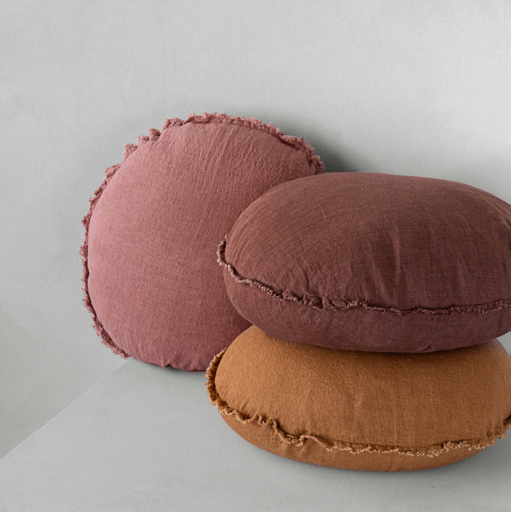 Round Linen Pillow | Muted Mulberry | Hale Mercantile Co.