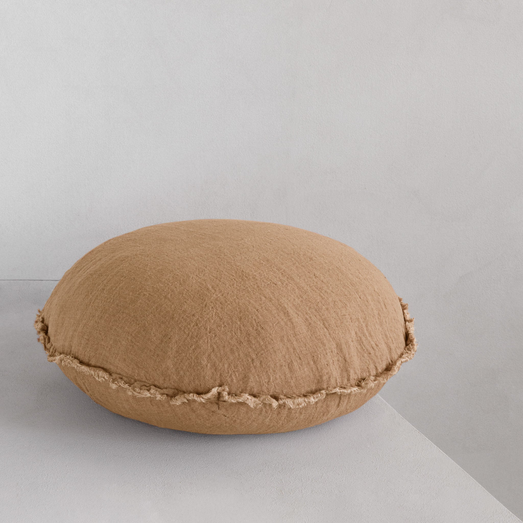Round Linen Pillow | Caramel Tone | Hale Mercantile Co.
