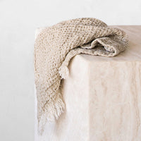 Flocca Linen Face Towel - Sable