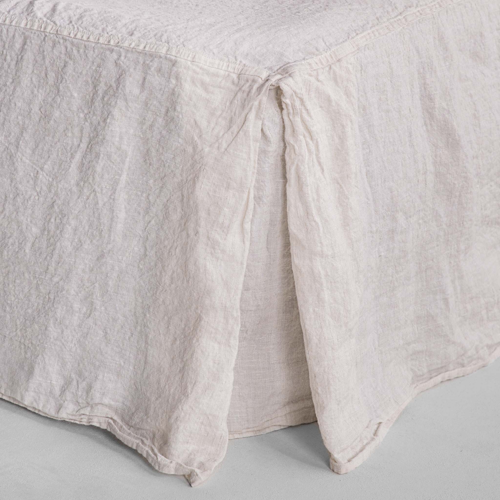 Luxury Linen Bed Skirt | Pale Stone | Hale Mercantile Co.