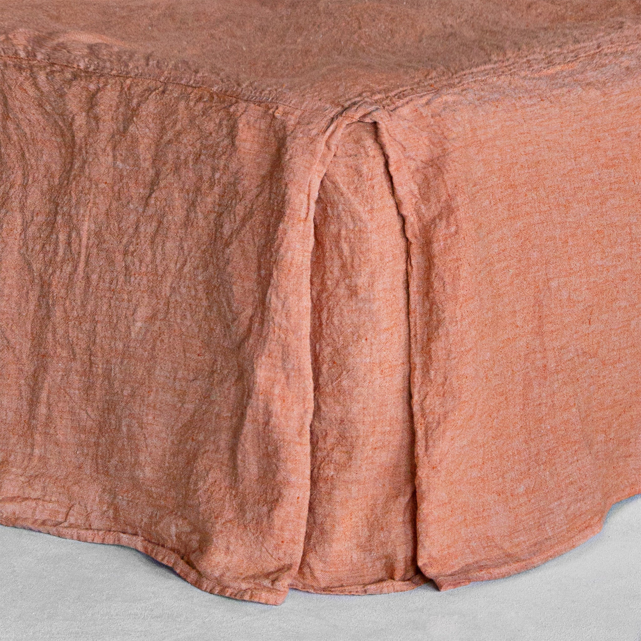 Luxury Linen Bed Skirt | Burnt Orange | Hale Mercantile Co.
