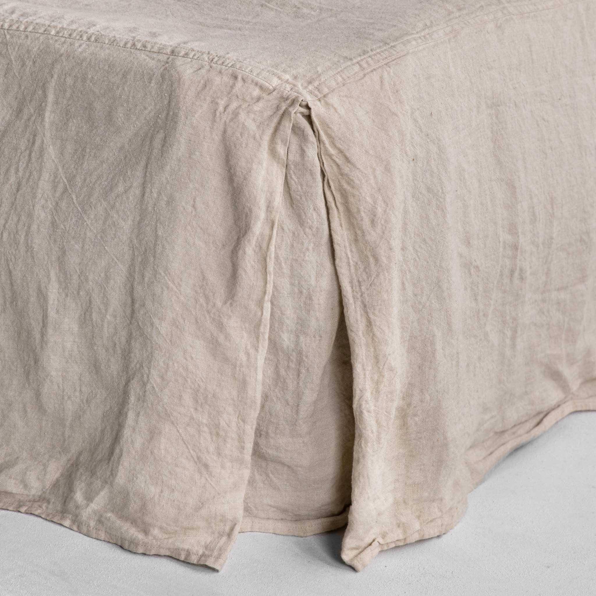 Luxury Linen Bed Skirt | Sandy Color | Hale Mercantile Co.