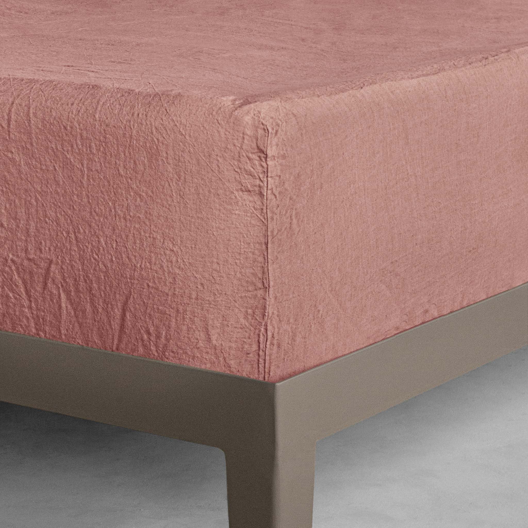 Linen Fitted Sheet | Clay Pink | Hale Mercantile Co.