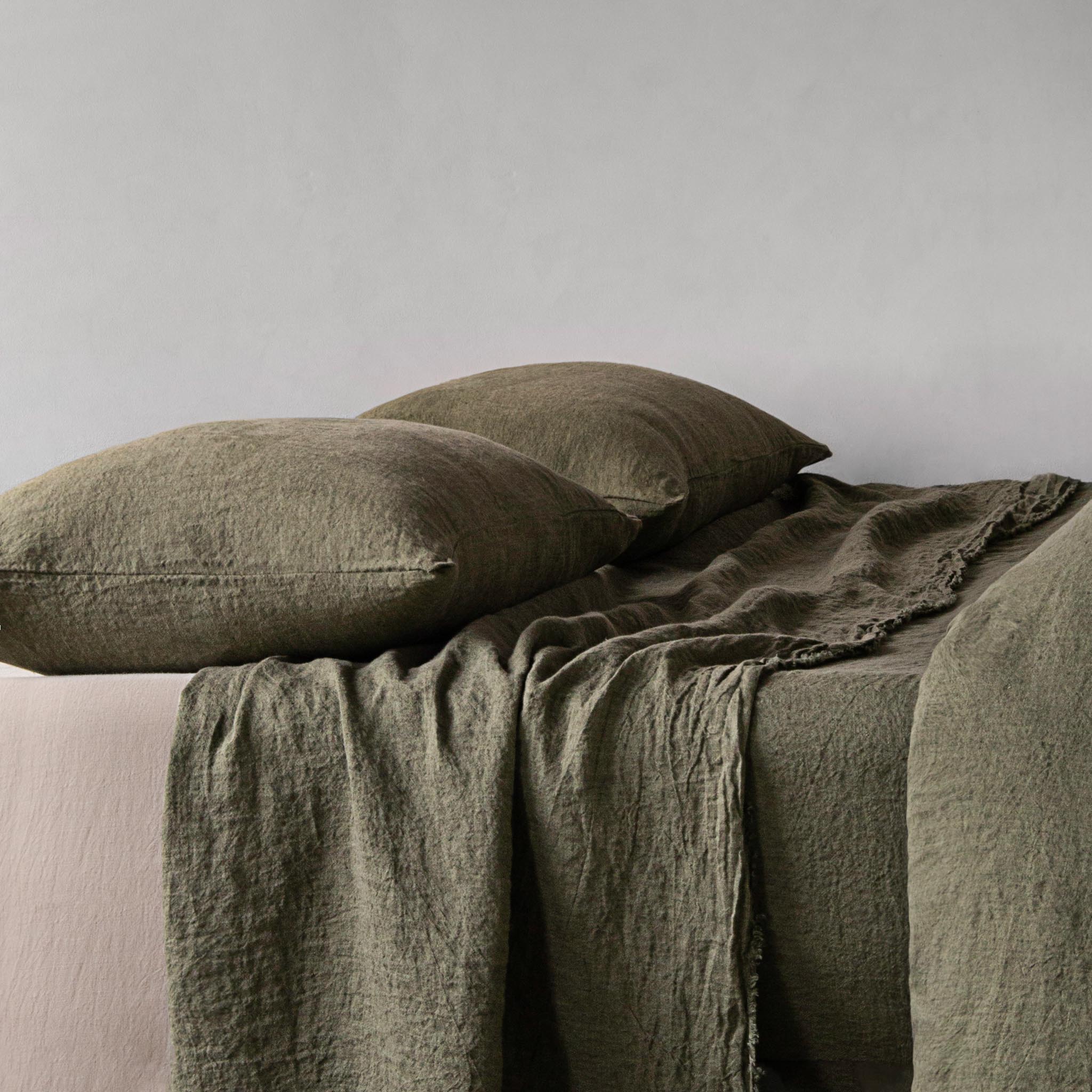 Basix Linen Pillowcase | Deep Khaki | Hale Mercantile Co.