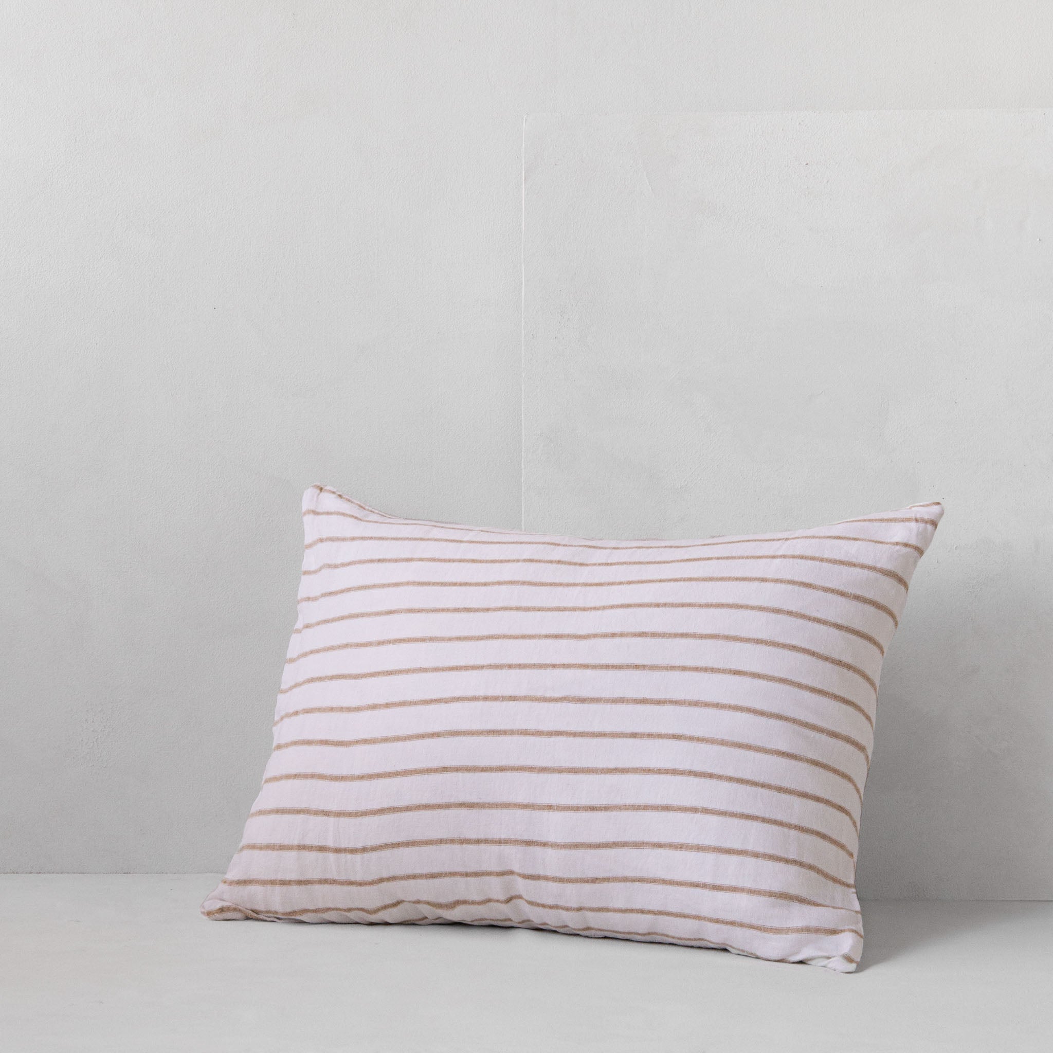 Stripe Linen Pillowcase | White & Rust  | Hale Mercantile Co.