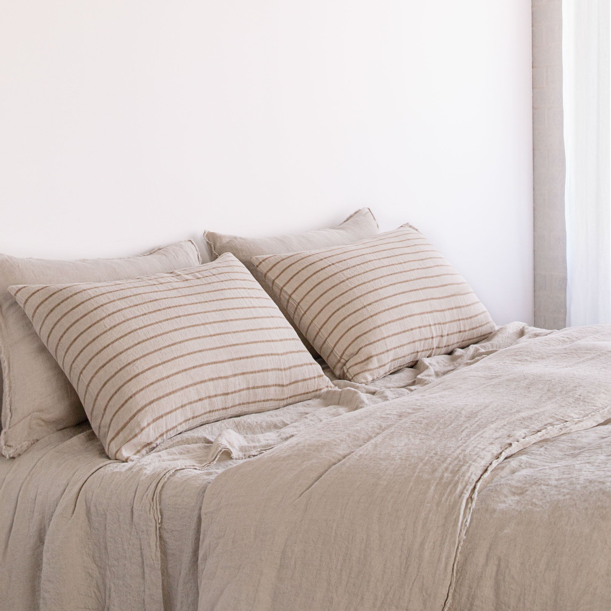Stripe Linen Pillowcase | Brown Stripe | Hale Mercantile Co.