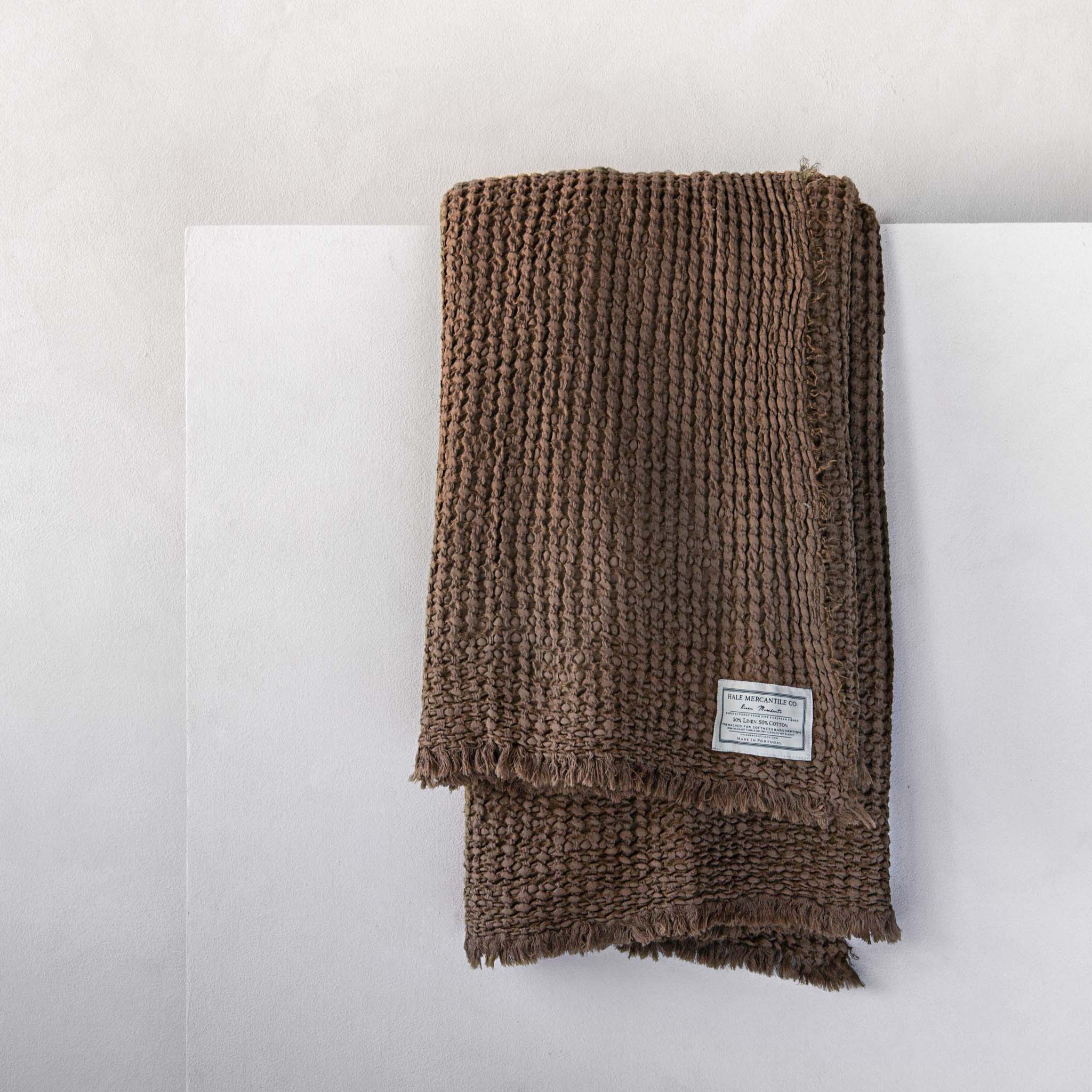 Linen Blanket | Chocolate Brown Throw | Hale Mercantile Co.