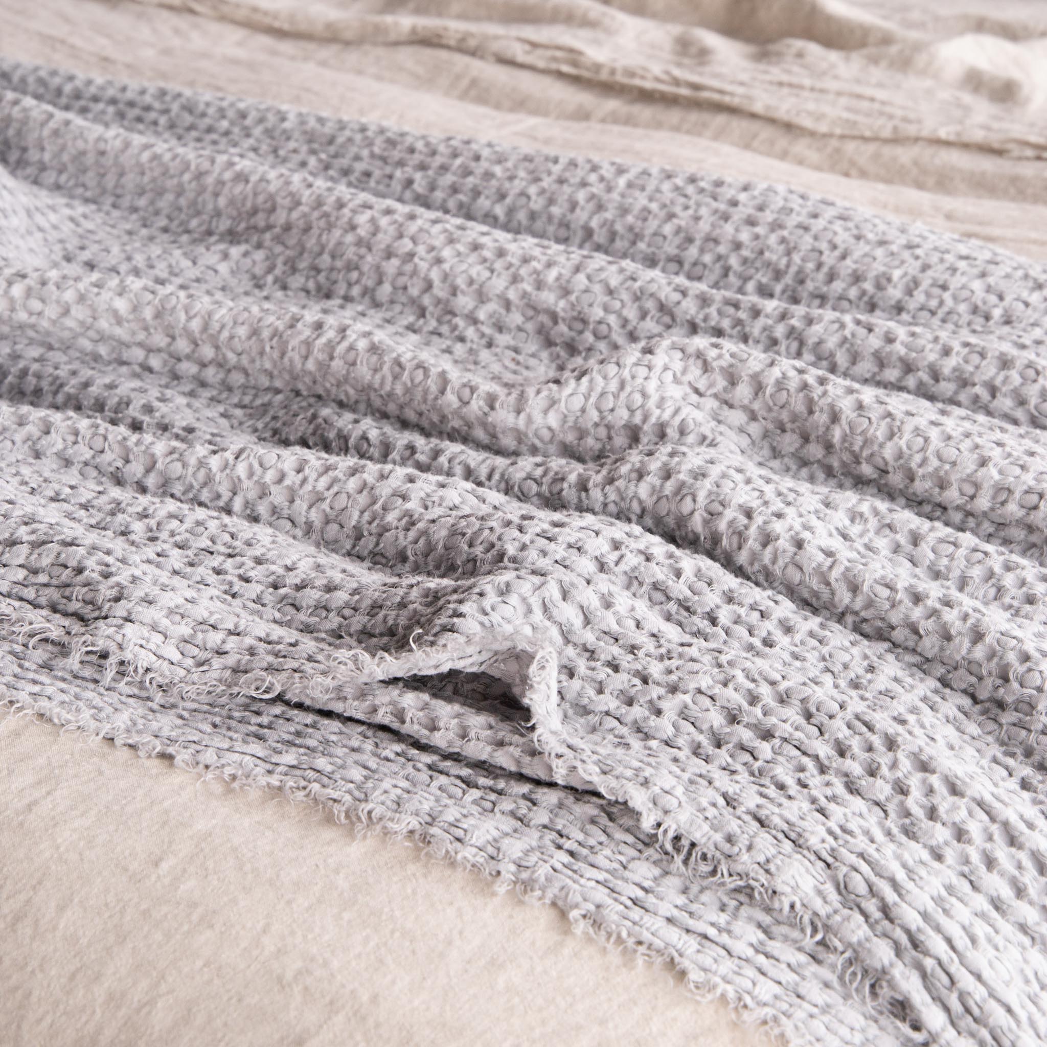 Linen Blanket | Pale Grey Luxury Throw | Hale Mercantile Co.