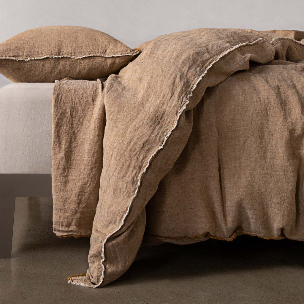 Flocca Linen Duvet Cover - Brun