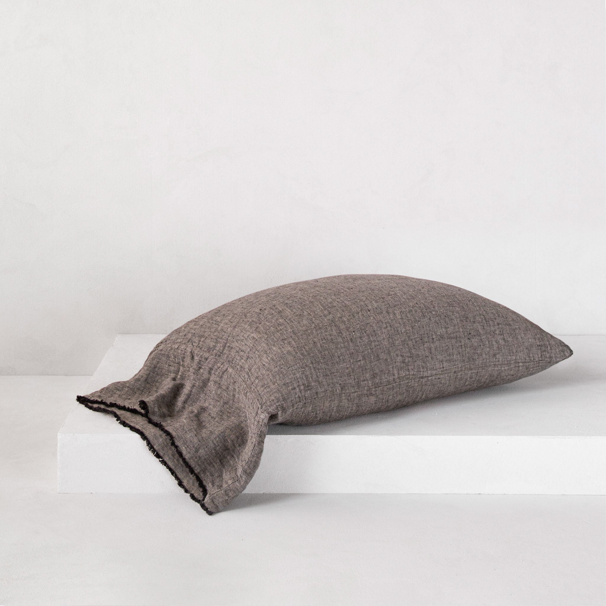 Long Linen Pillowcases | Muted Black | Hale Mercantile Co.