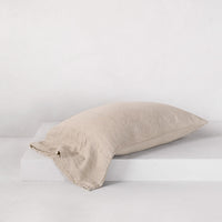 Flocca Long Linen Pillowcase - Sable