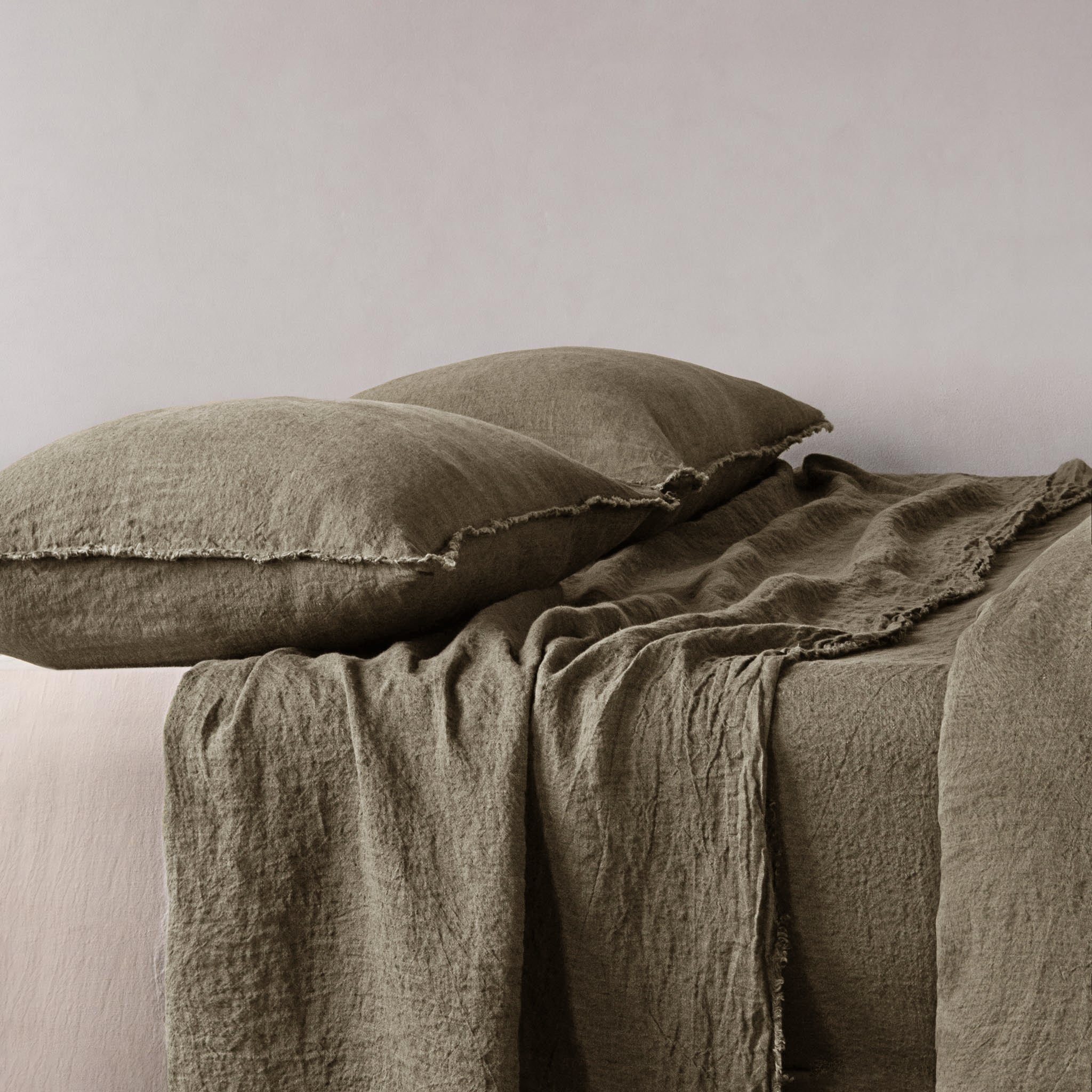 Linen Pillowcases | Earthy Khaki | Hale Mercantile Co.