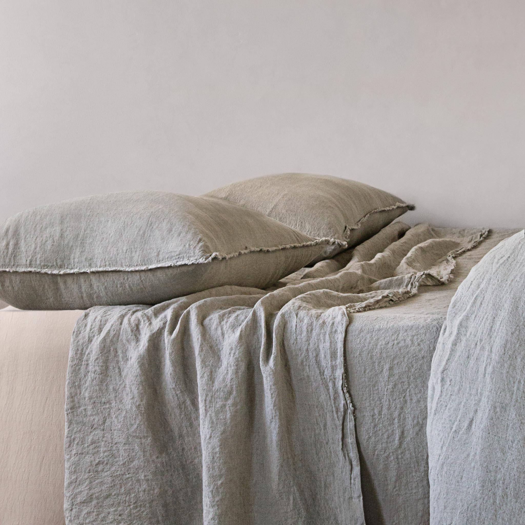 Flocca Linen Pillowcase | Silvery Sage | Hale Mercantile Co.