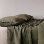 Flocca Linen Pillowcase - Armee