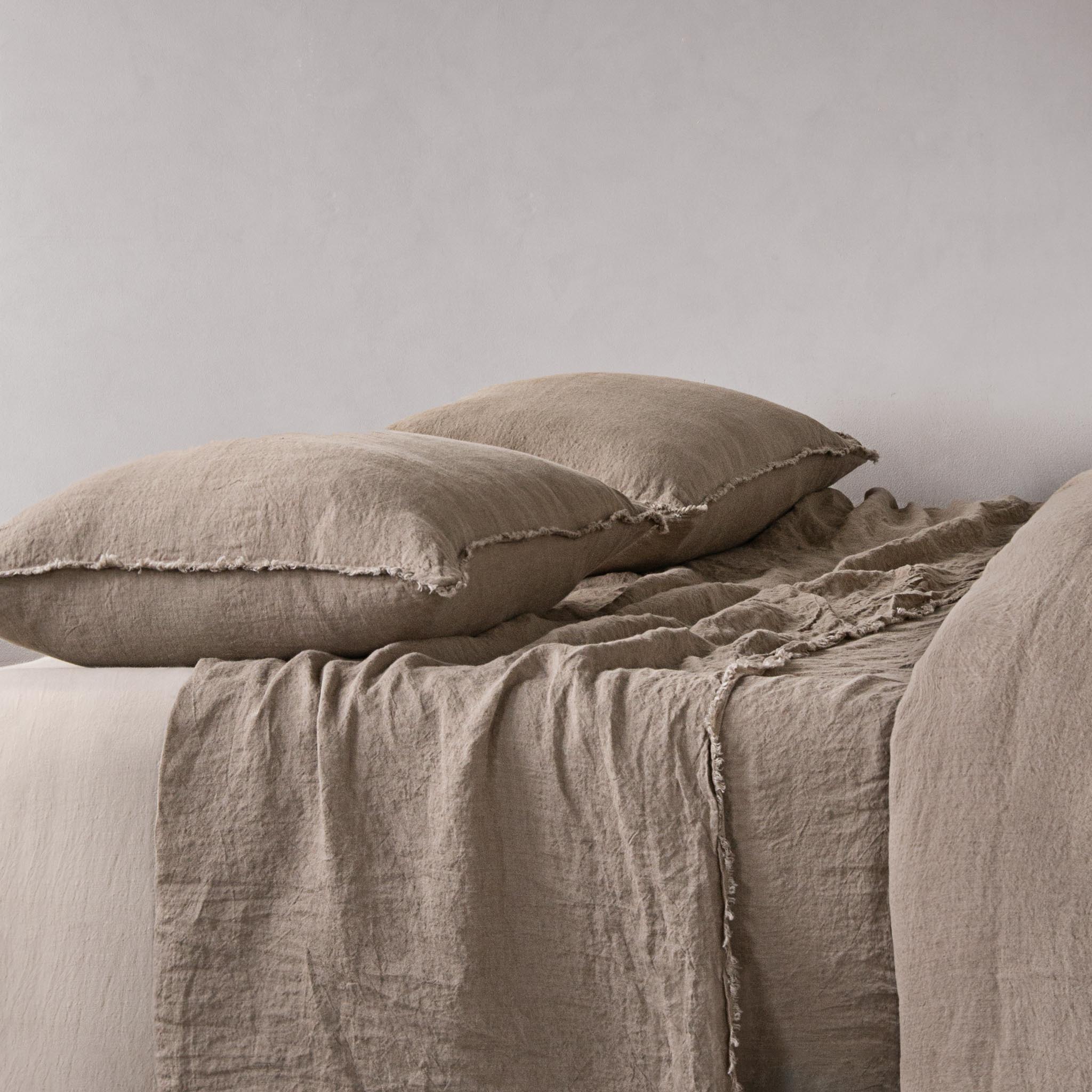 Flocca Linen Pillowcase | Classic Taupe | Hale Mercantile Co.
