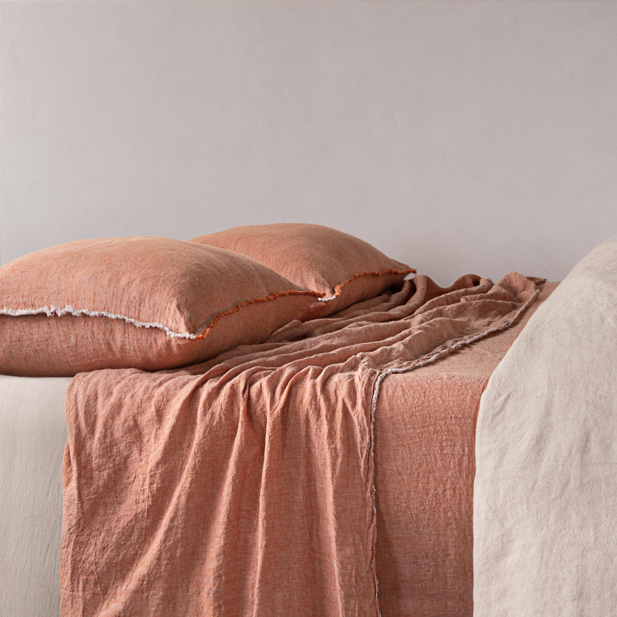 Flocca Linen Pillowcase | Burnt Orange | Hale Mercantile Co.