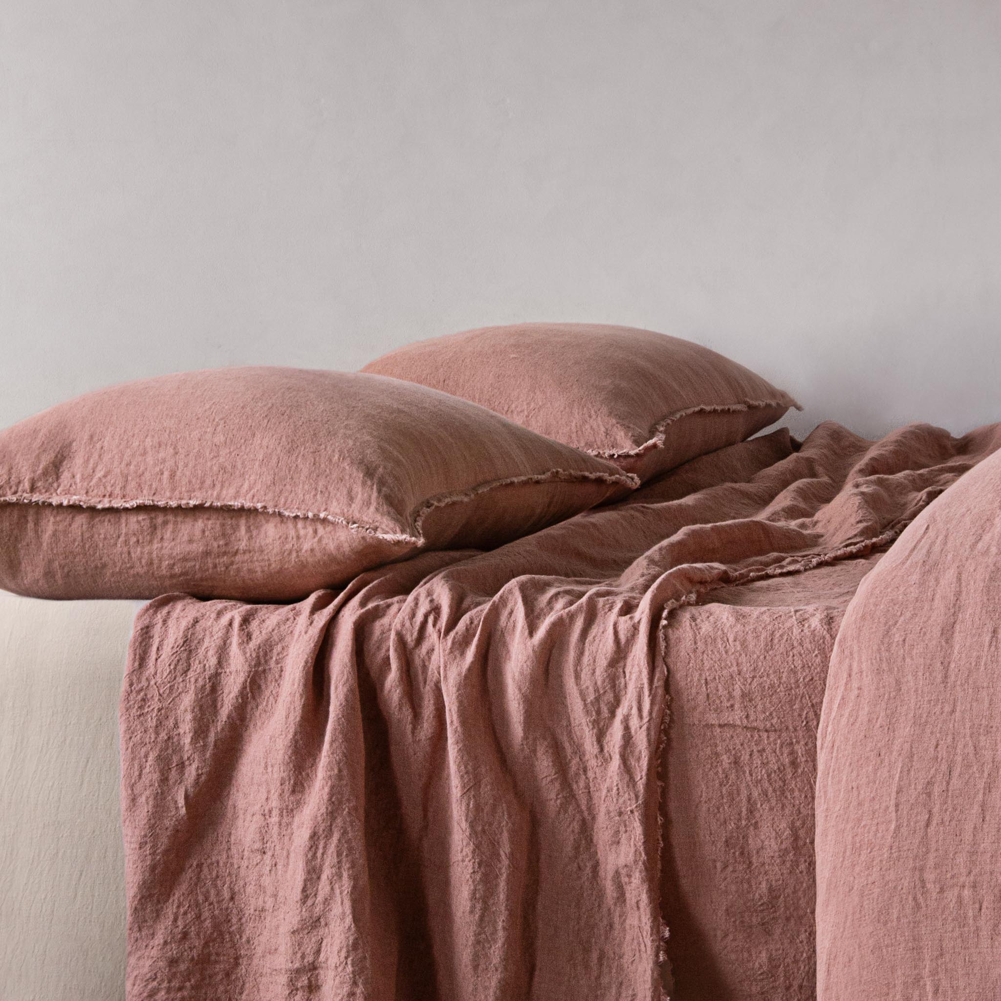 Flocca Linen Pillowcase | Clay Pink | Hale Mercantile Co.