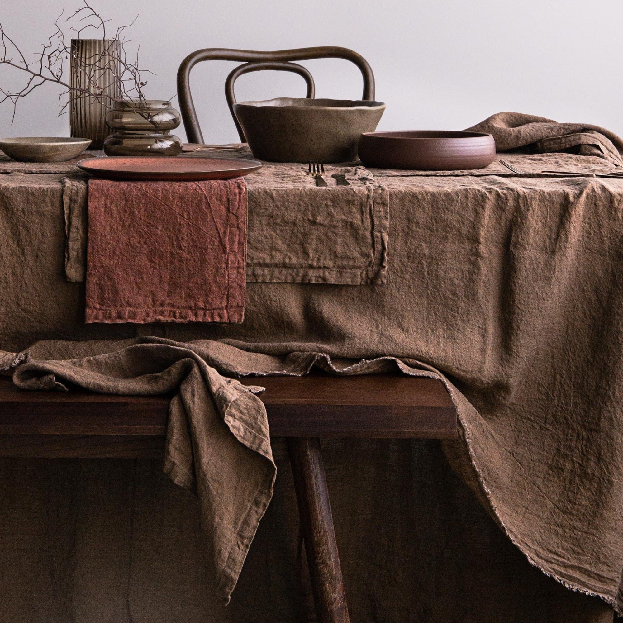Linen Tablecloth | Chocolate Brown  | Hale Mercantile Co.