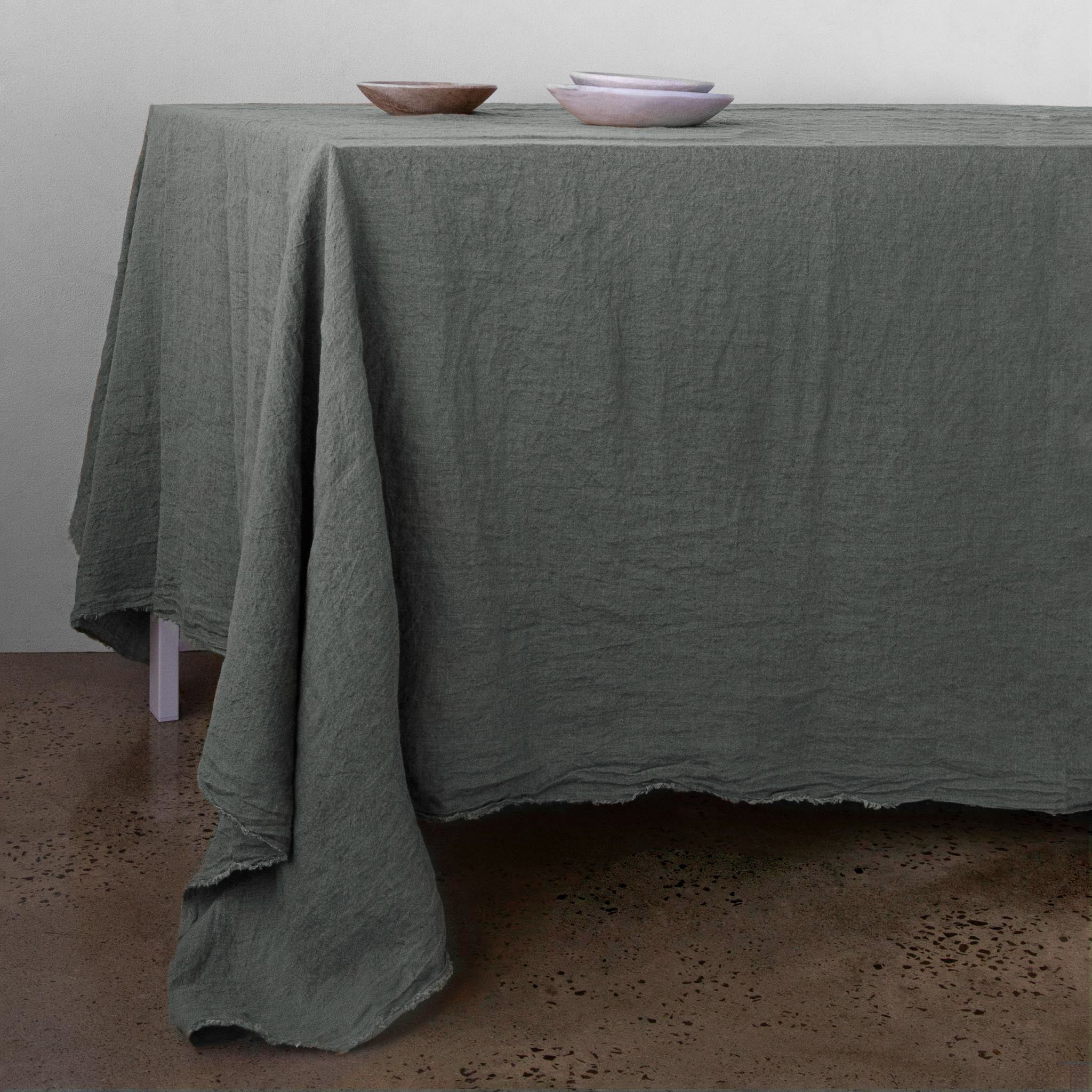 Linen Tablecloth | Oceanic Green Blue  | Hale Mercantile Co.