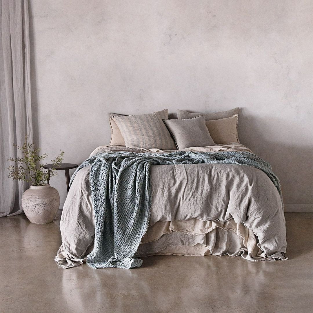 Linen Blanket | Cornflower Blue Throw | Hale Mercantile Co.