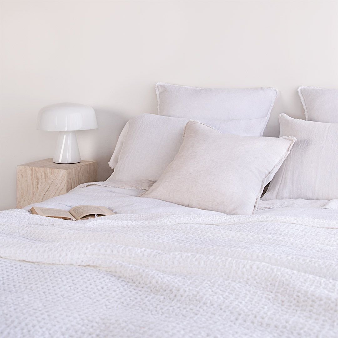 Linen Blanket | Antique White Luxury Throw | Hale Mercantile Co.